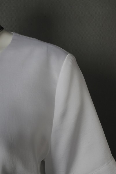 HL025 訂購白色酒店大堂制服 設計短袖員工制服 接待員制服 色丁布 酒店制服製造商 細節-7